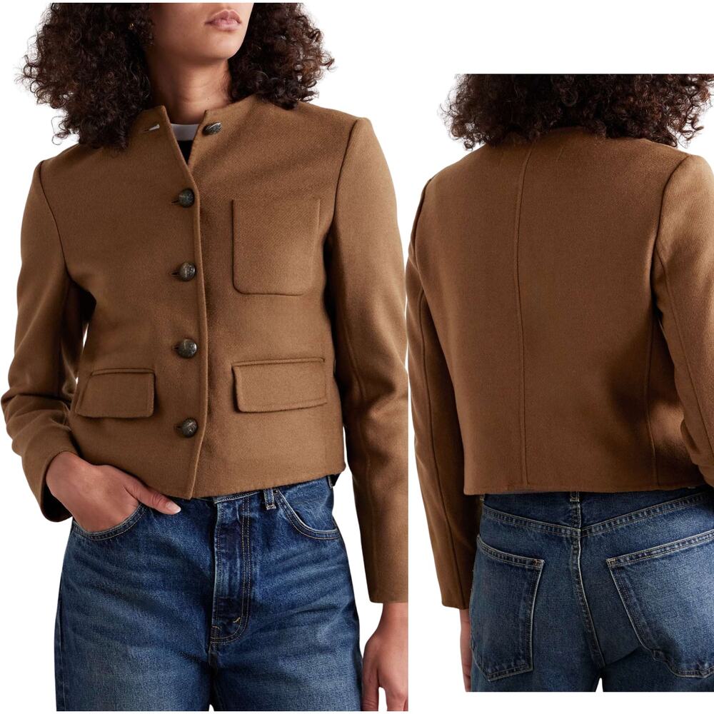 NEW Veronica Beard Lyssa Cropped Wool Blend Jacket Brown Size: 2 - Picture 1 of 7